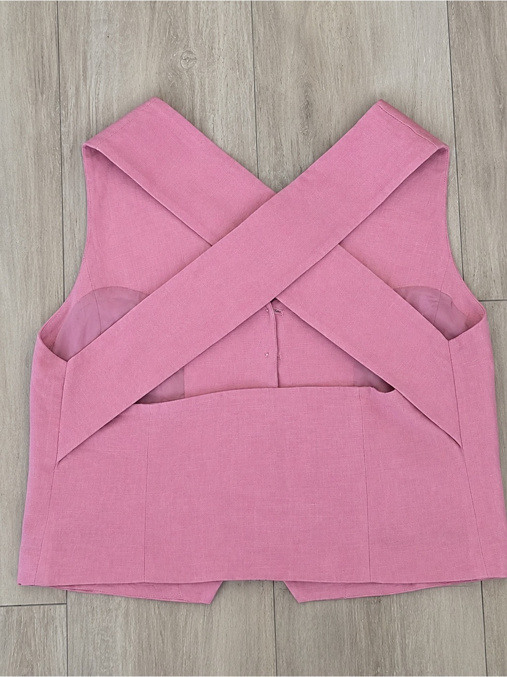 Express Vest Extra Large Pink Halter Button Front Tailored Top - Picture 3 of 5